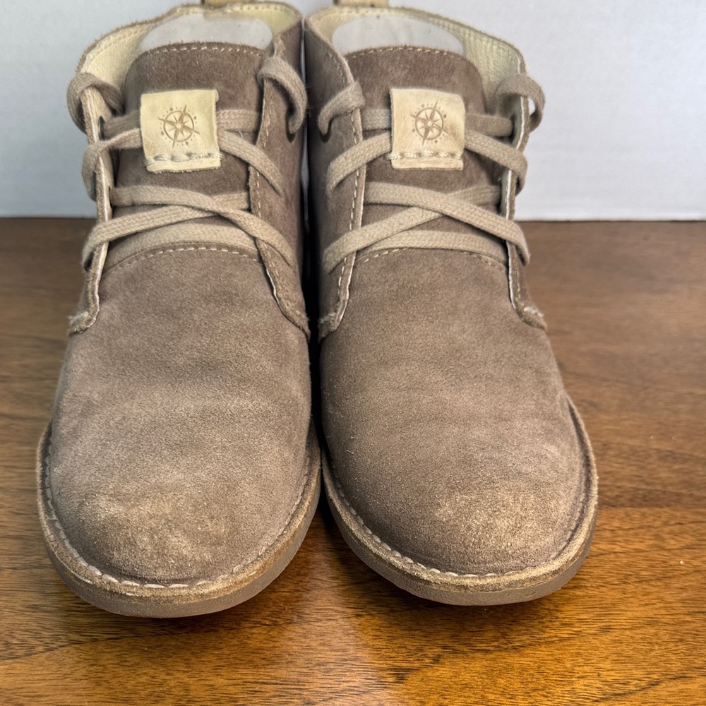 Bussola Sevilla Suede Leather Chukka Ankle Boots in Fossil Tan, Womens sz 38 / 8 - Picture 2 of 12